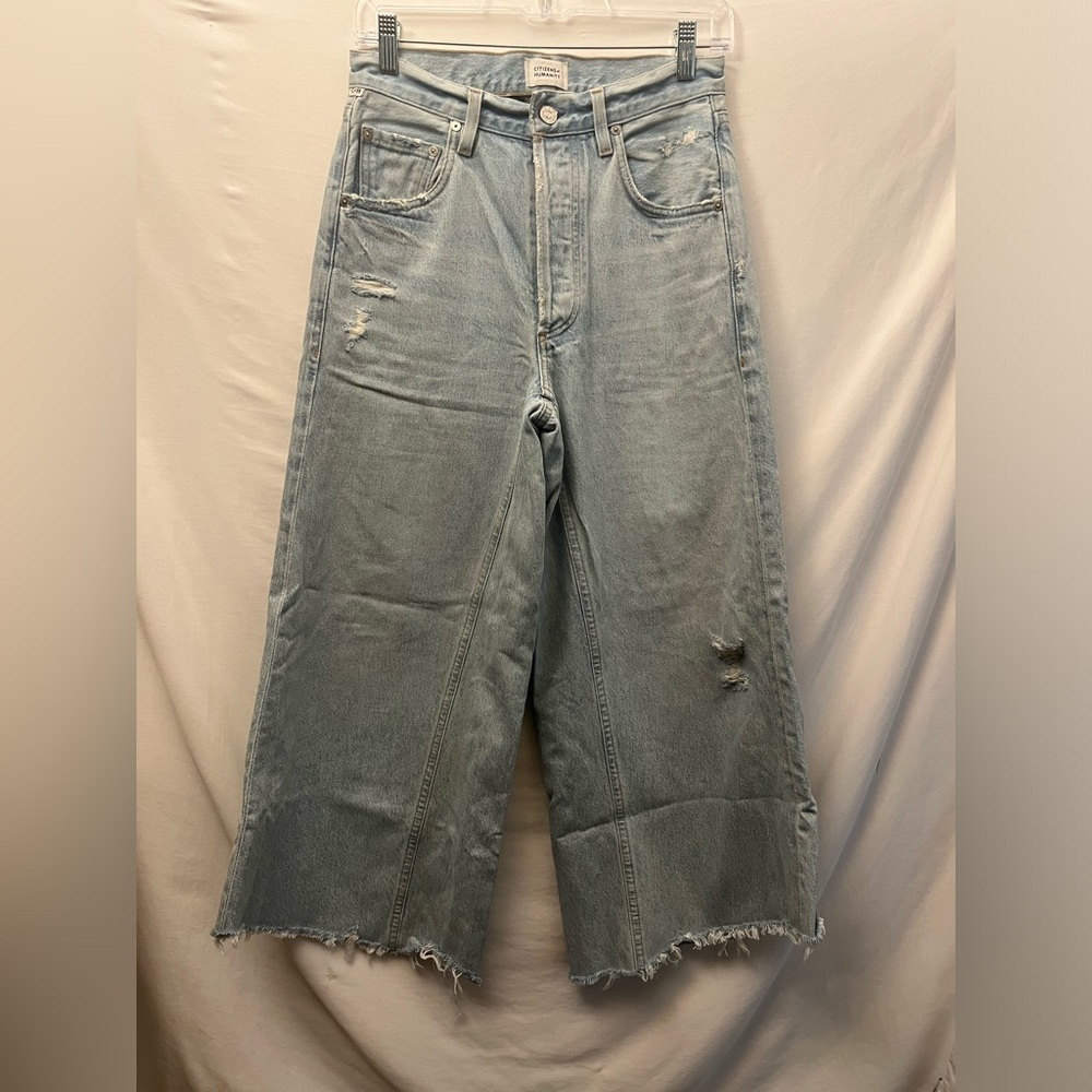 Citizens Of Humanity Distressed Dramatic Skirt Like Look Tessa Culotte Jean 24 - Picture 9 of 9